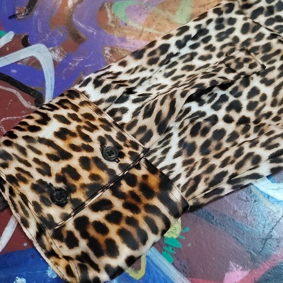 Worthington Leopard print button-up thick long sleeve blouse - size XXL - Picture 8 of 8